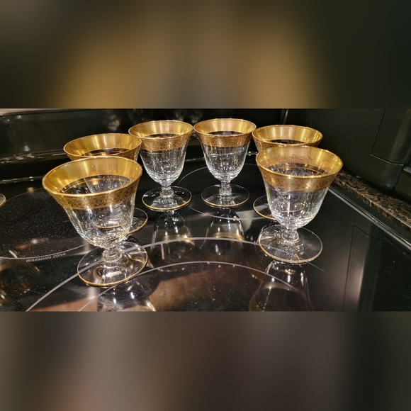 TIFFIN FRANCISCAN 24Kt. MINI Laquer Glasses asset of (6) - Picture 2 of 3